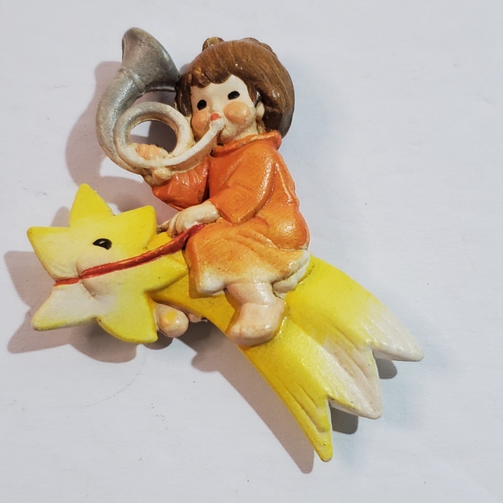 Vtg Anri Juan Ferrandiz Italy Girl Riding Shooting Star Mini Christmas Ornament